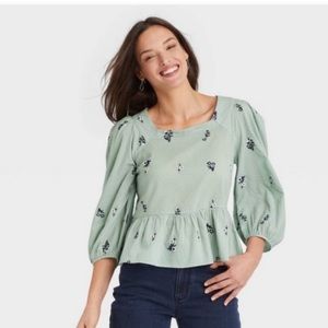 Universal Thread Sage Peplum Blouse